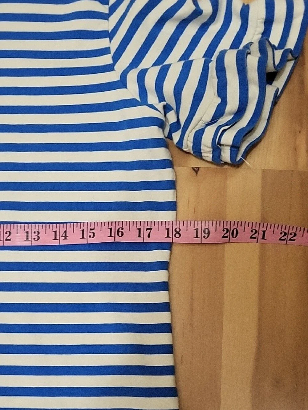 J.Crew Blue White Striped Ruffle Sleeve Top Women's Medium